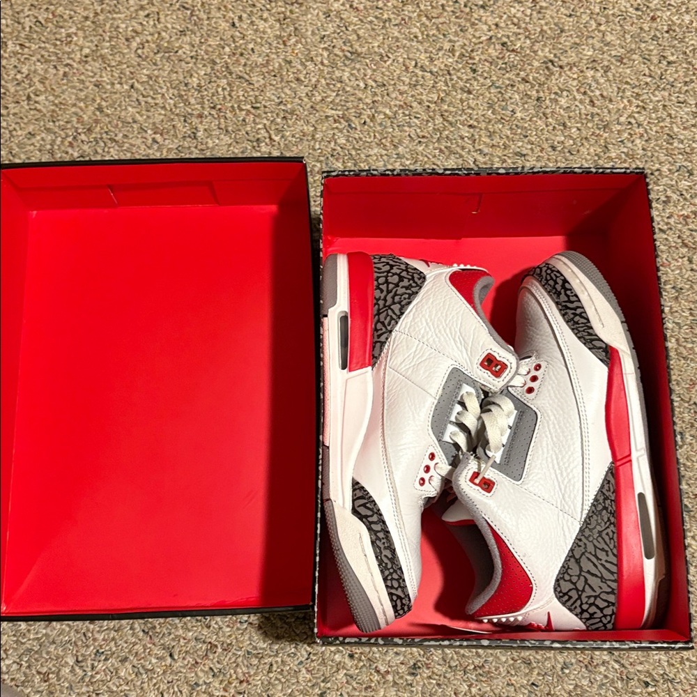 Jordan Air Retro White and Red Sneakers